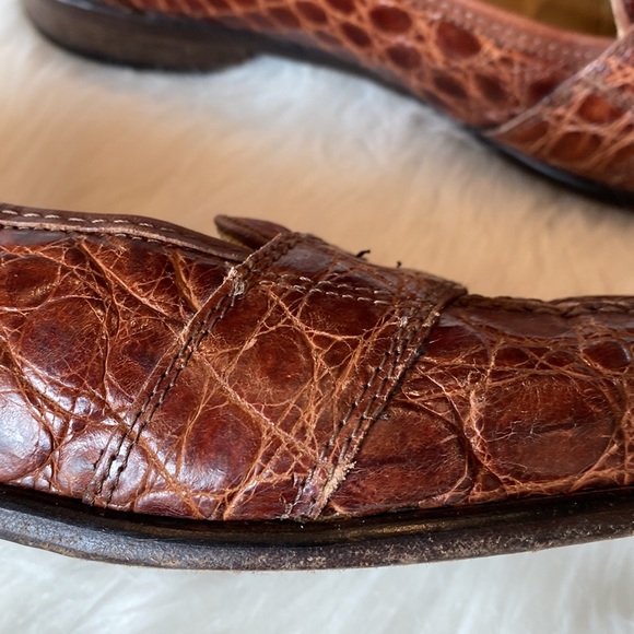 Zelli Italian Men’s Slip-On Penny Loafer in Cognac Crocodile Leather - Picture 11 of 11